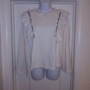 Anthropologie Moelleux Ruffle Bell Sleeve Top